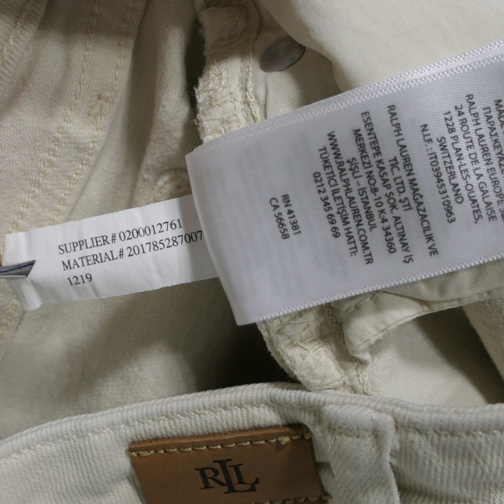Lauren Ralph Lauren Womens Pants 0P Cream Denim Straight Leg Preppy Timeless - Picture 9 of 10